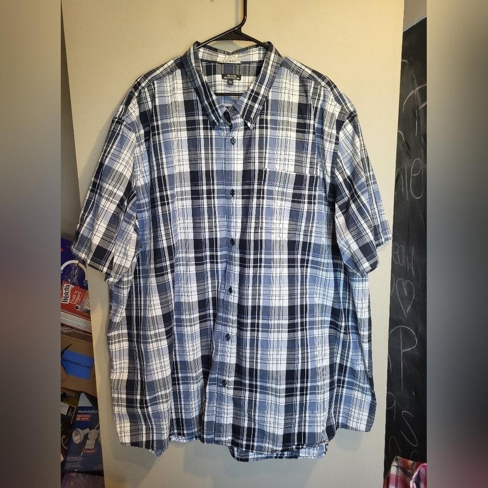George Navy and White Checkered Shirt, Size 3XL